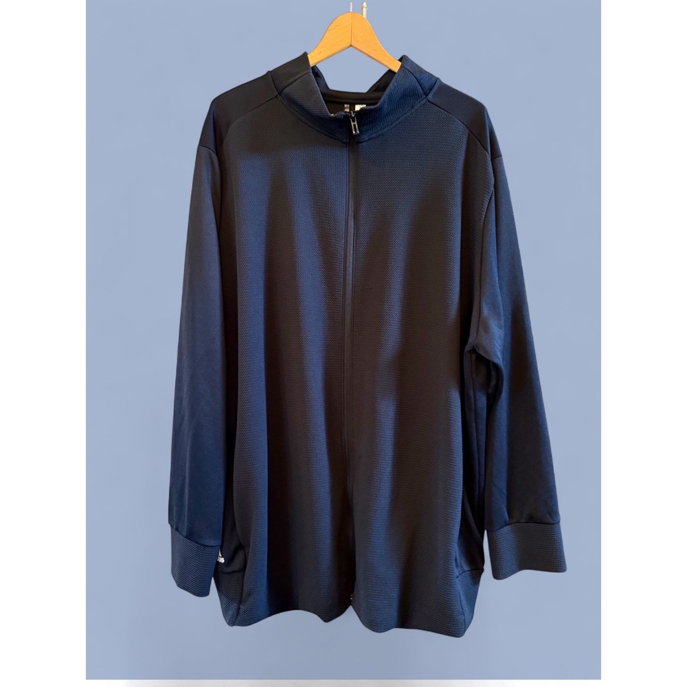 Adidas Men's Plus Size Black Full Zip Textured Track Jacket Athletic Size 4XL